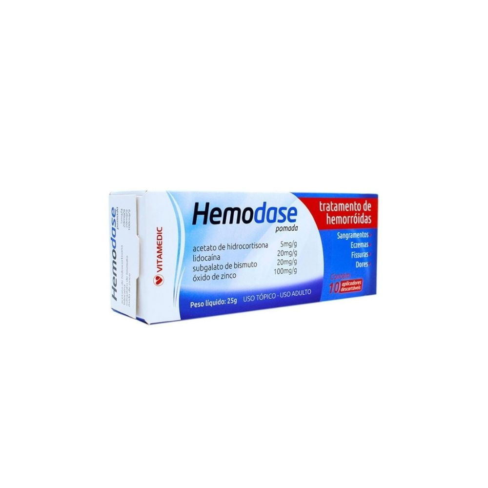 HEMODASE POMADA 25G COM 10 APLICADORES