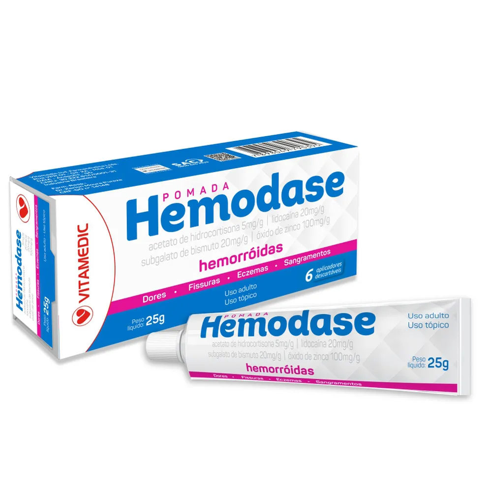 HEMODASE POMADA 25G COM 6 APLICADORES