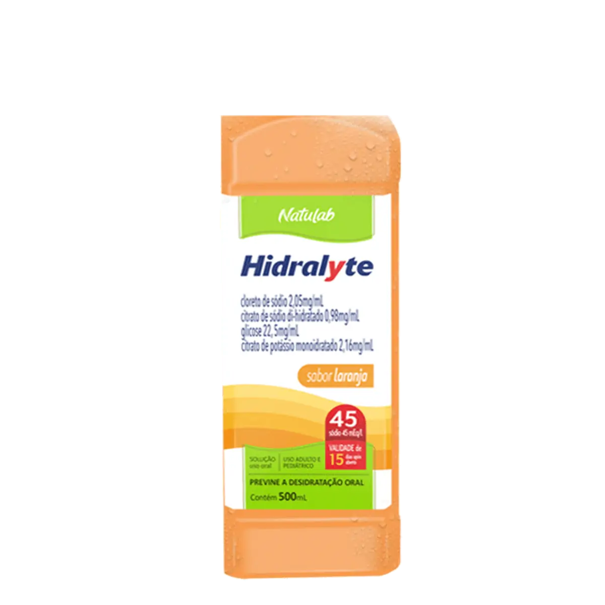 HIDRALYTE SOLUCAO ORAL SABOR LARANJA 500ML