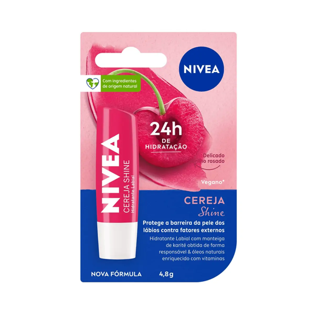 HIDRATANTE LABIAL NIVEA CEREJA SHINE 4,8G