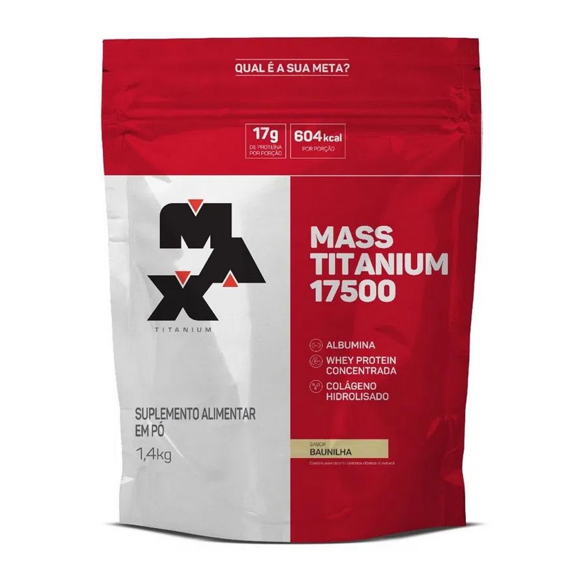 HIPERCALORICO MASS TITANIUM 17500 MAX TITANIUM SABOR BAUNILHA 1,4KG