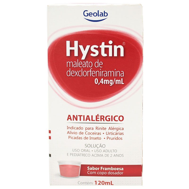 HYSTIN 2,0MG+5ML GEOLAB SOLUCAO ORAL FRASCO COM 120ML