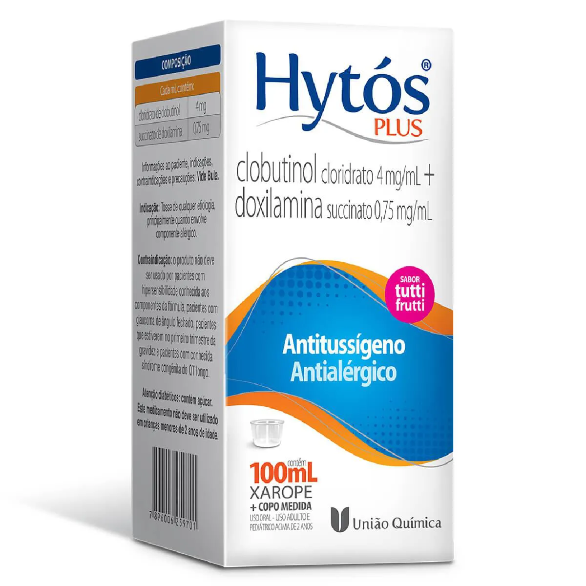 Thumbnail de HYTOS PLUS 4MG+0,75MG UNIAO QUIMICA XAROPE FRASCO COM 100ML