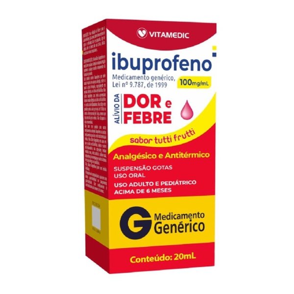 IBUPROFENO 100MG/ML VITAMEDIC SUSPENSAO GOTAS 20ML