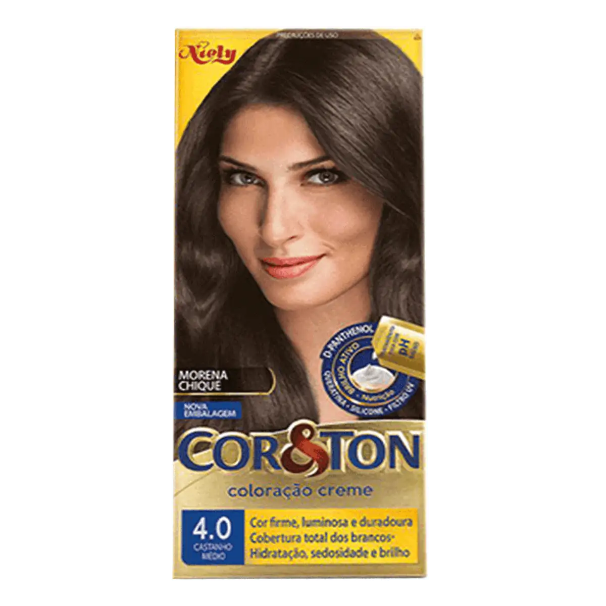 KIT COLORACAO CREME NIELY COR & TON 4.0 CASTANHO MEDIO