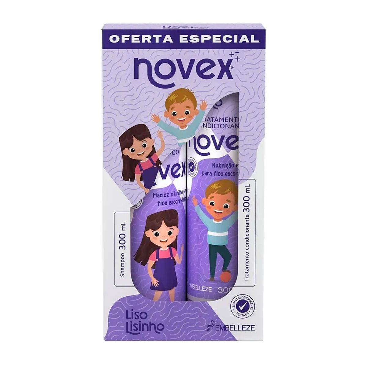 KIT NOVEX LISINHO KIDS SHAMPOO E CONDICIONADOR 300ML
