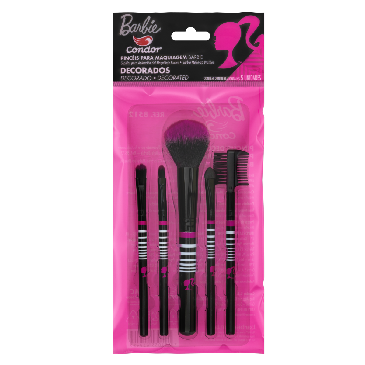 KIT PINCEIS PARA MAQUIAGEM BARBIE