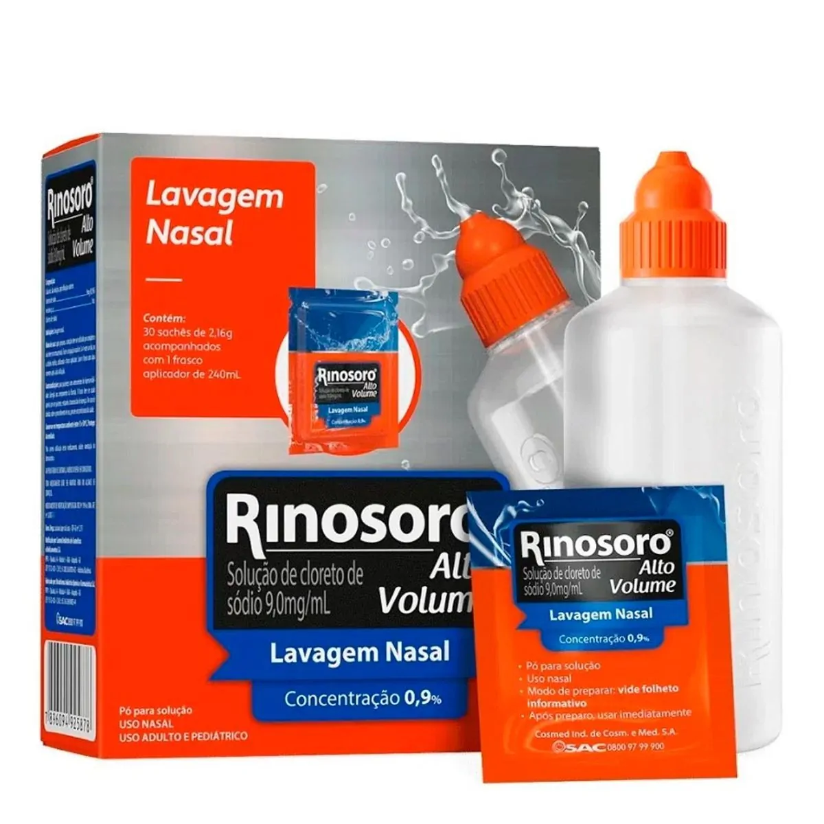 KIT RINOSORO ALTO VOLUME COM 30 SACHES E FRASCO DE 250ML