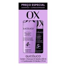 KIT SHAMPOO E CONDICIONADOR OX GLICOLICO 200ML E 170ML
