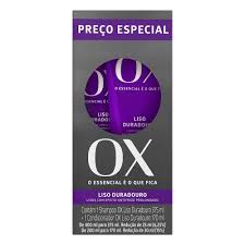 KIT SHAMPOO E CONDICIONADOR OX LISOS 375ML E 170ML