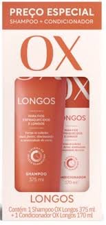 KIT SHAMPOO E CONDICIONADOR OX LONGOS 375ML E 170ML