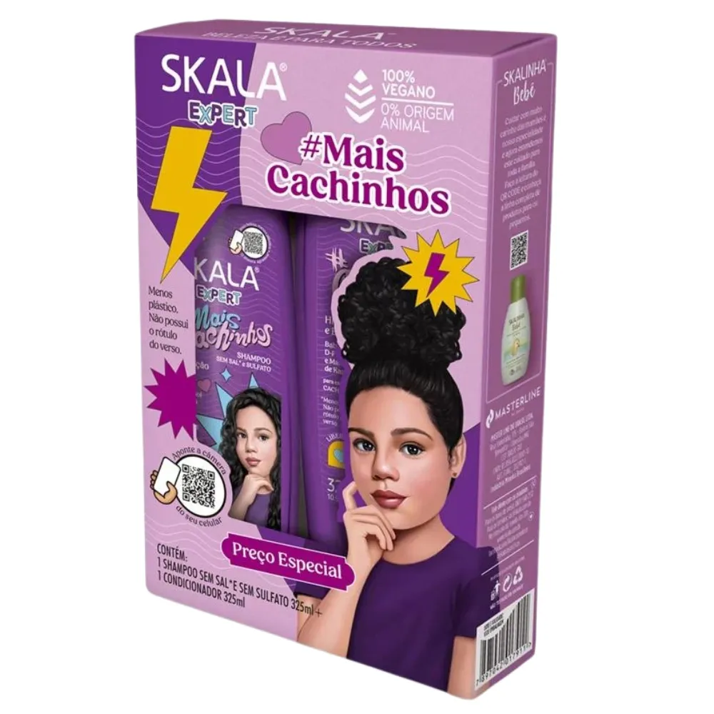 KIT SHAMPOO E CONDICIONADOR SKALA MAIS CACHOS 325ML