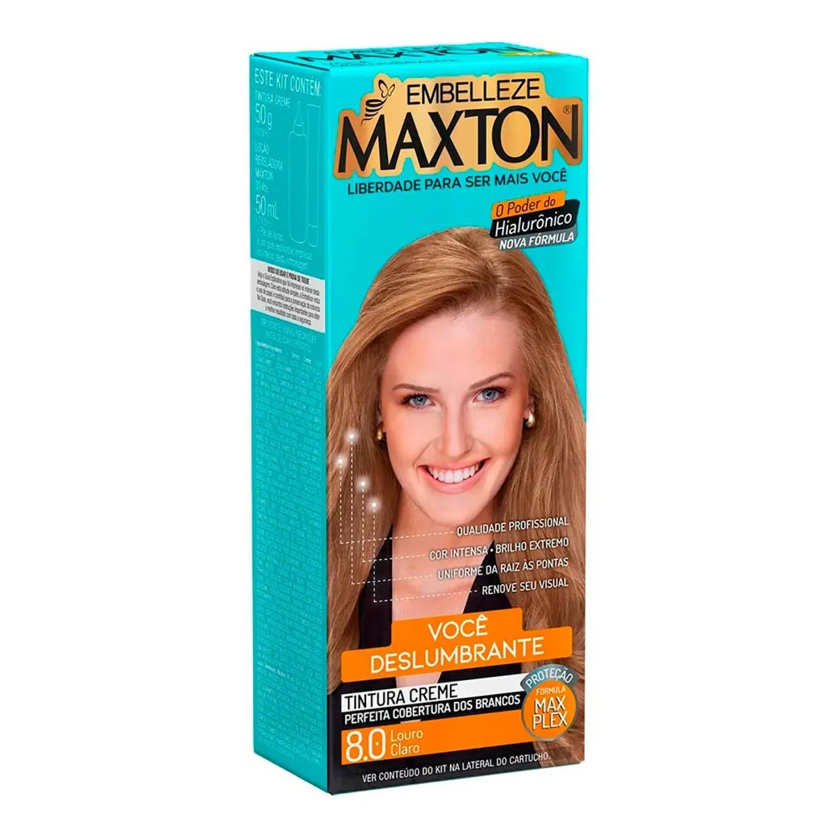 KIT TINTURA CREME MAXTON COR 8.0 LOURO CLARO