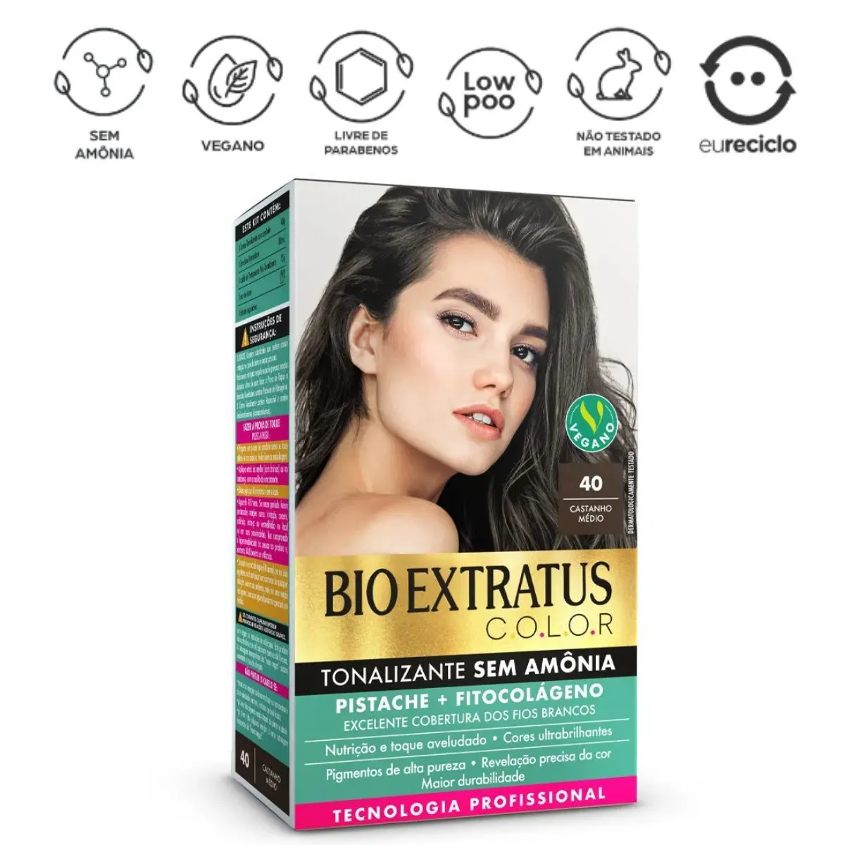 KIT TONALIZANTE BIO EXTRATUS COR 4.0 CASTANHO MEDIO 135G