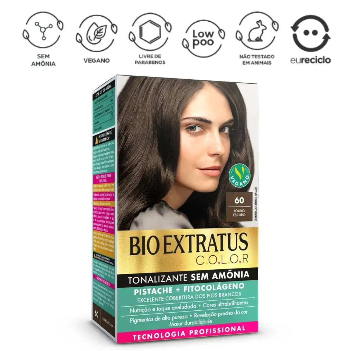KIT TONALIZANTE BIO EXTRATUS COR 6.0 LOURO ESCURO 135G