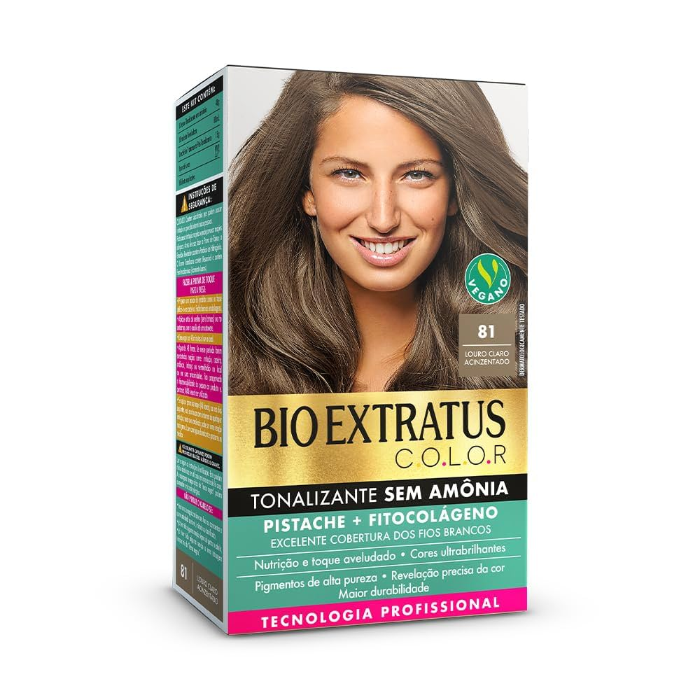 KIT TONALIZANTE BIO EXTRATUS COR 6.1 LOURO ESCURO ACINZENTADO 135G