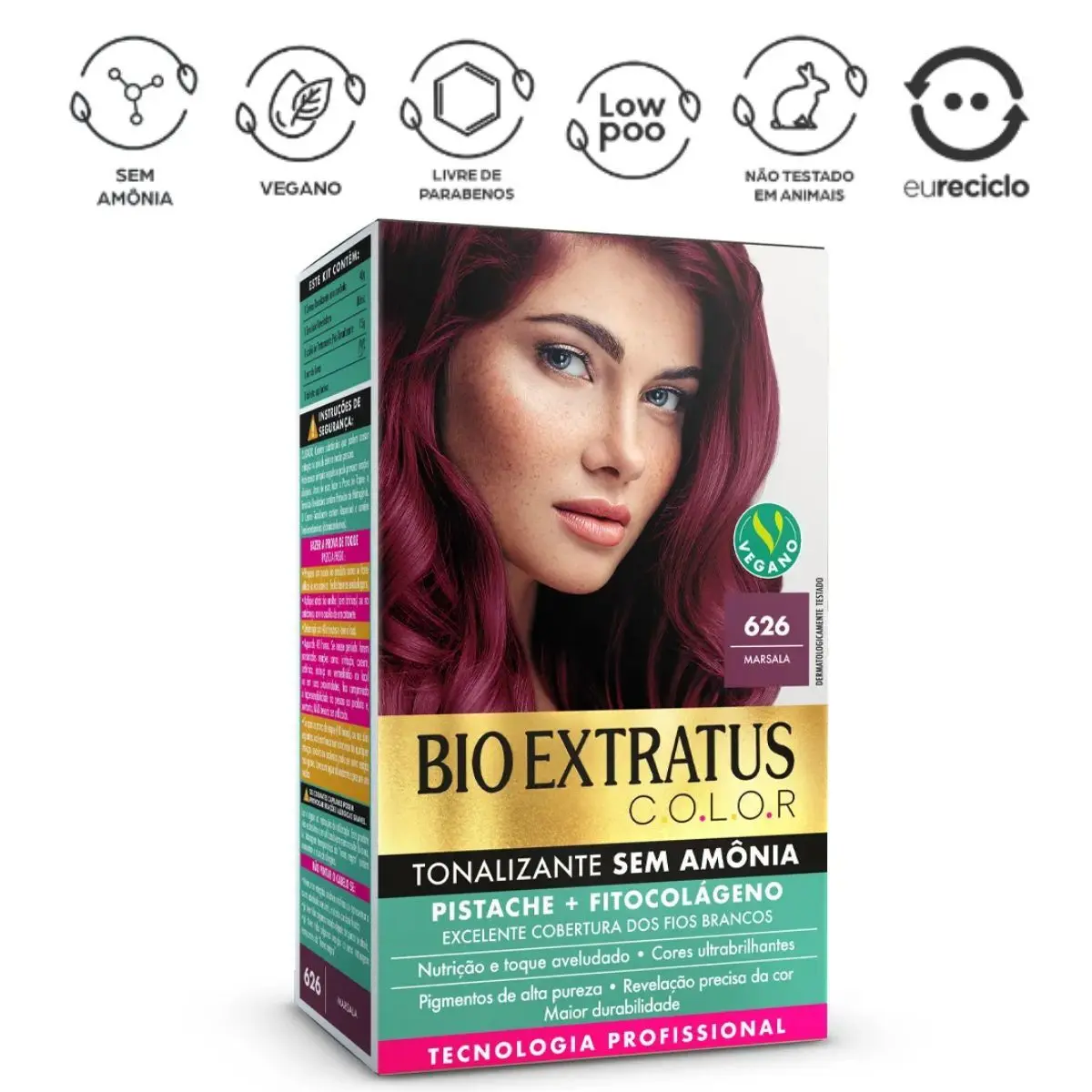 KIT TONALIZANTE BIO EXTRATUS COR 6.26 MARSALA 135G