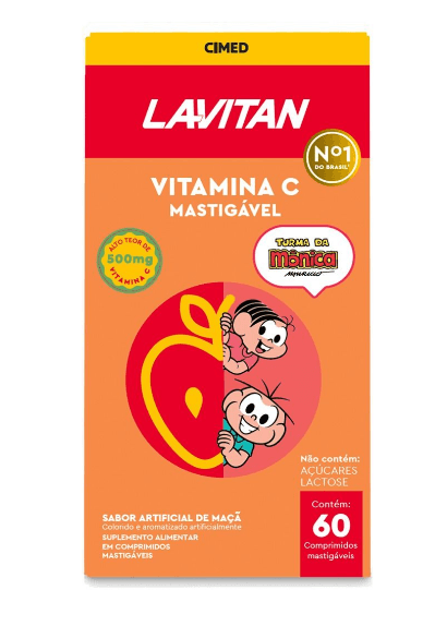 LAVITAN VITAMINA C SABOR MACA FRASCO COM 60 COMPRIMIDOS MASTIGAVEIS