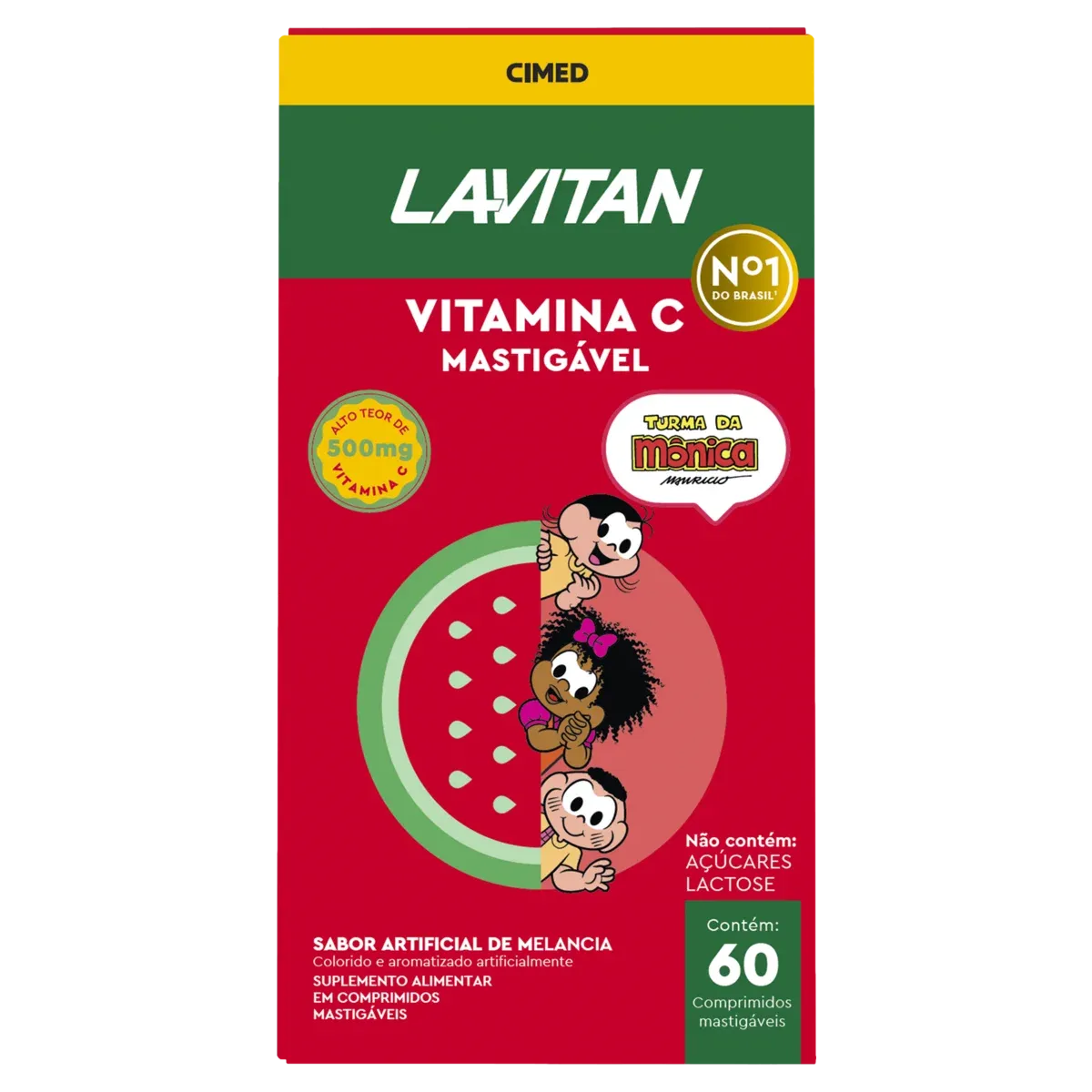 LAVITAN VITAMINA C SABOR MELANCIA FRASCO COM 60 COMPRIMIDOS MASTIGAVEIS