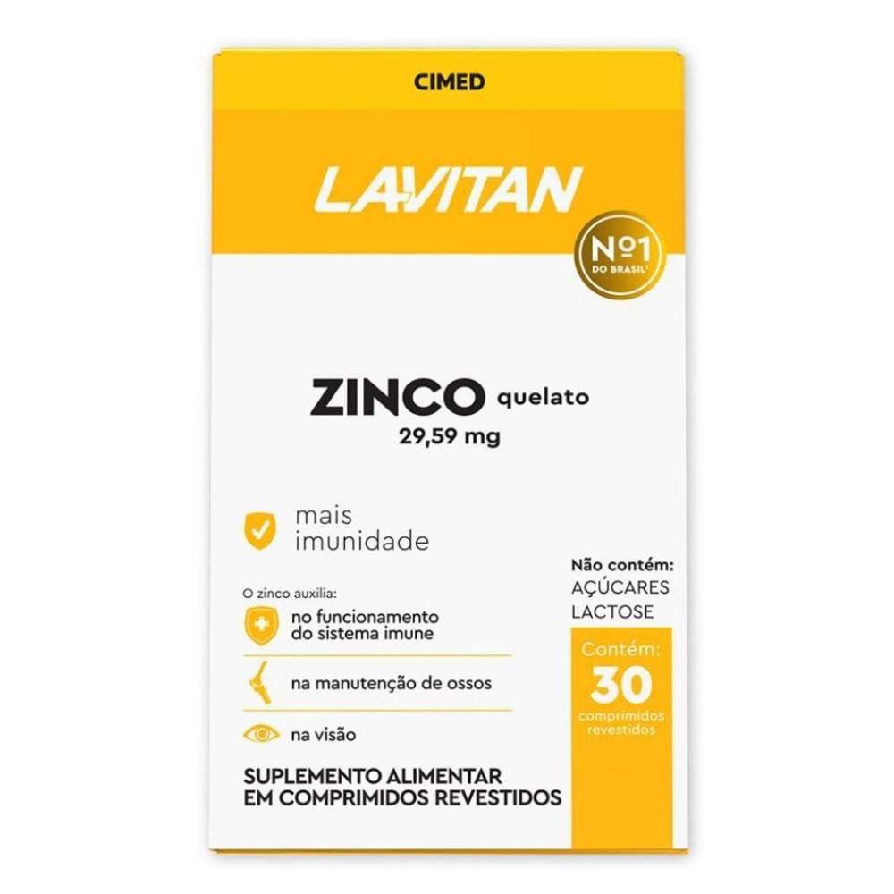 LAVITAN ZINCO 29,59MG COM 30 COMPRIMIDOS