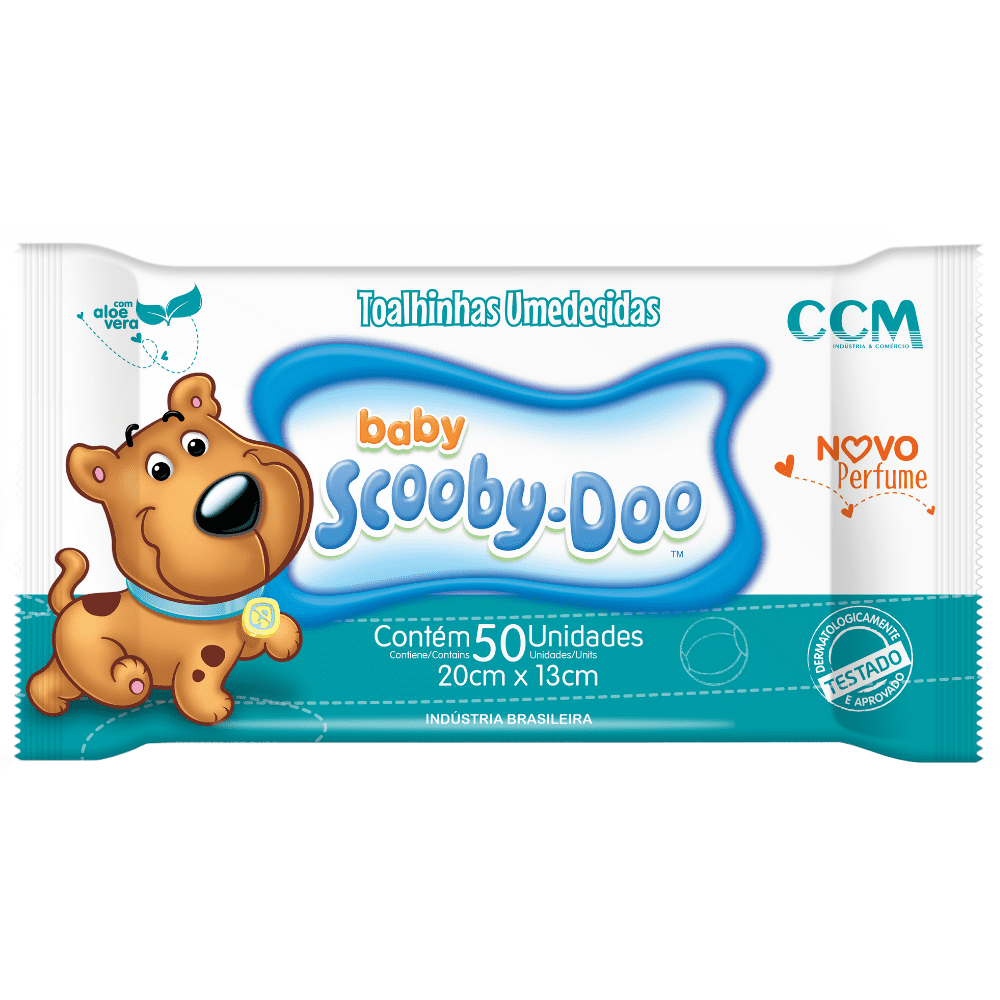 LENCO UMEDECIDO SCOOBY DOO BABY COM 50 UNIDADES