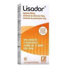 LISADOR 500MG+5MG+10MG CAIXA COM 16 COMPRIMIDOS