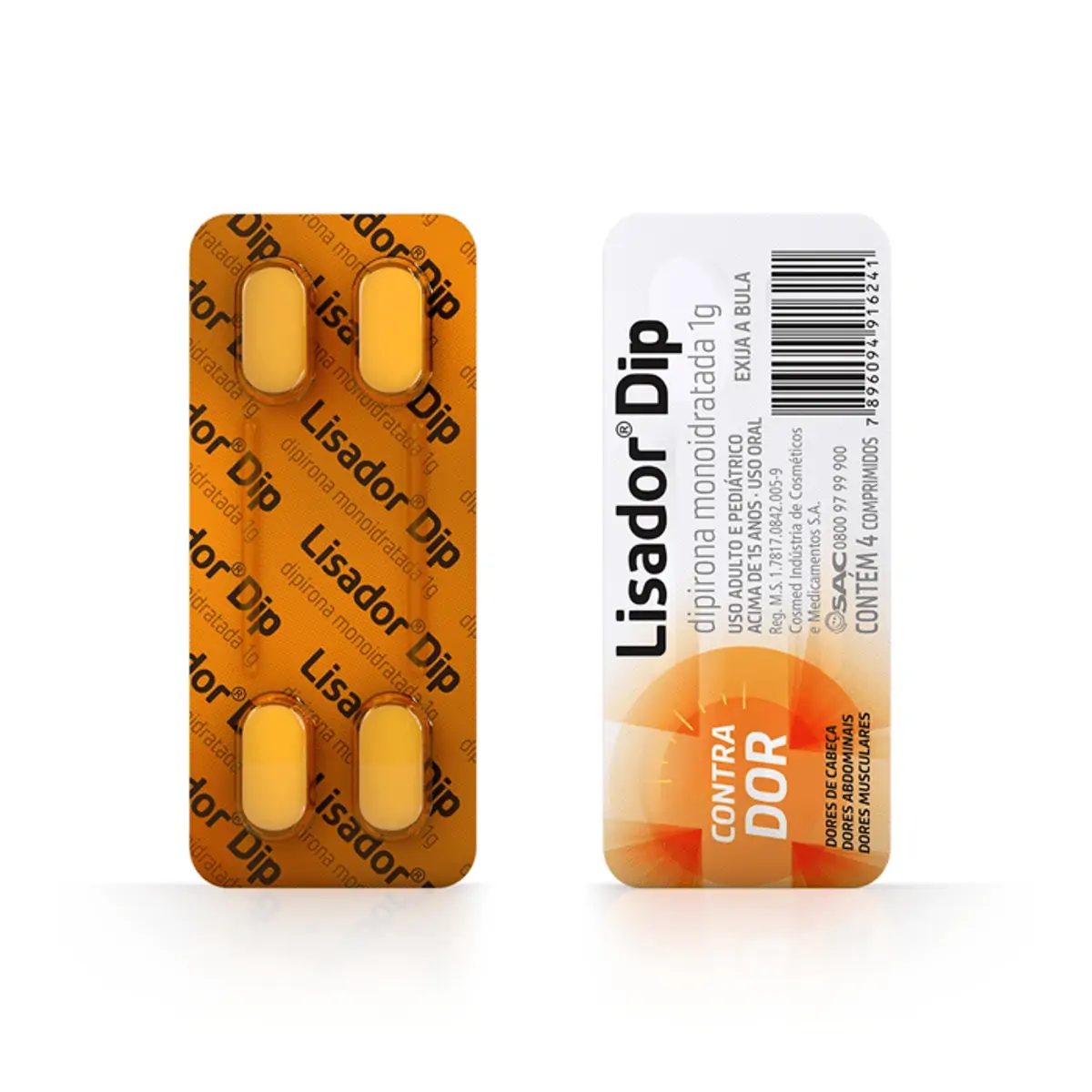 LISADOR DIP 1G CARTELA COM 4 COMPRIMIDOS