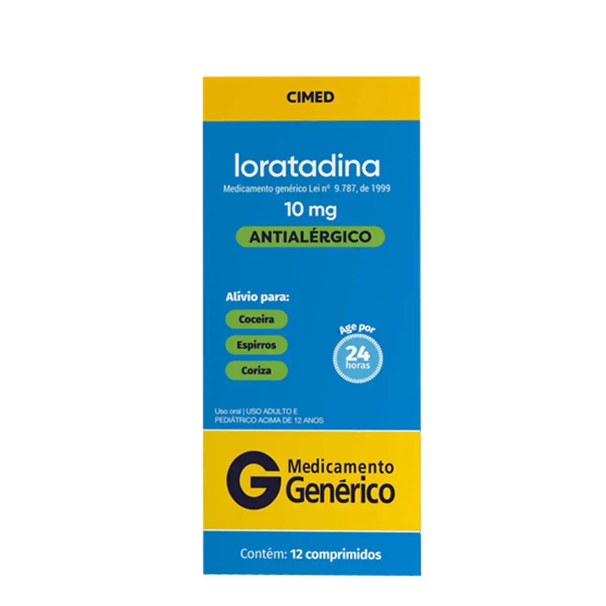 LORATADINA 10MG CIMED CAIXA COM 12 COMPRIMIDOS