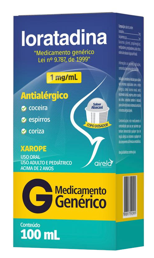 LORATADINA 1MG/ML AIRELA XAROPE 100ML