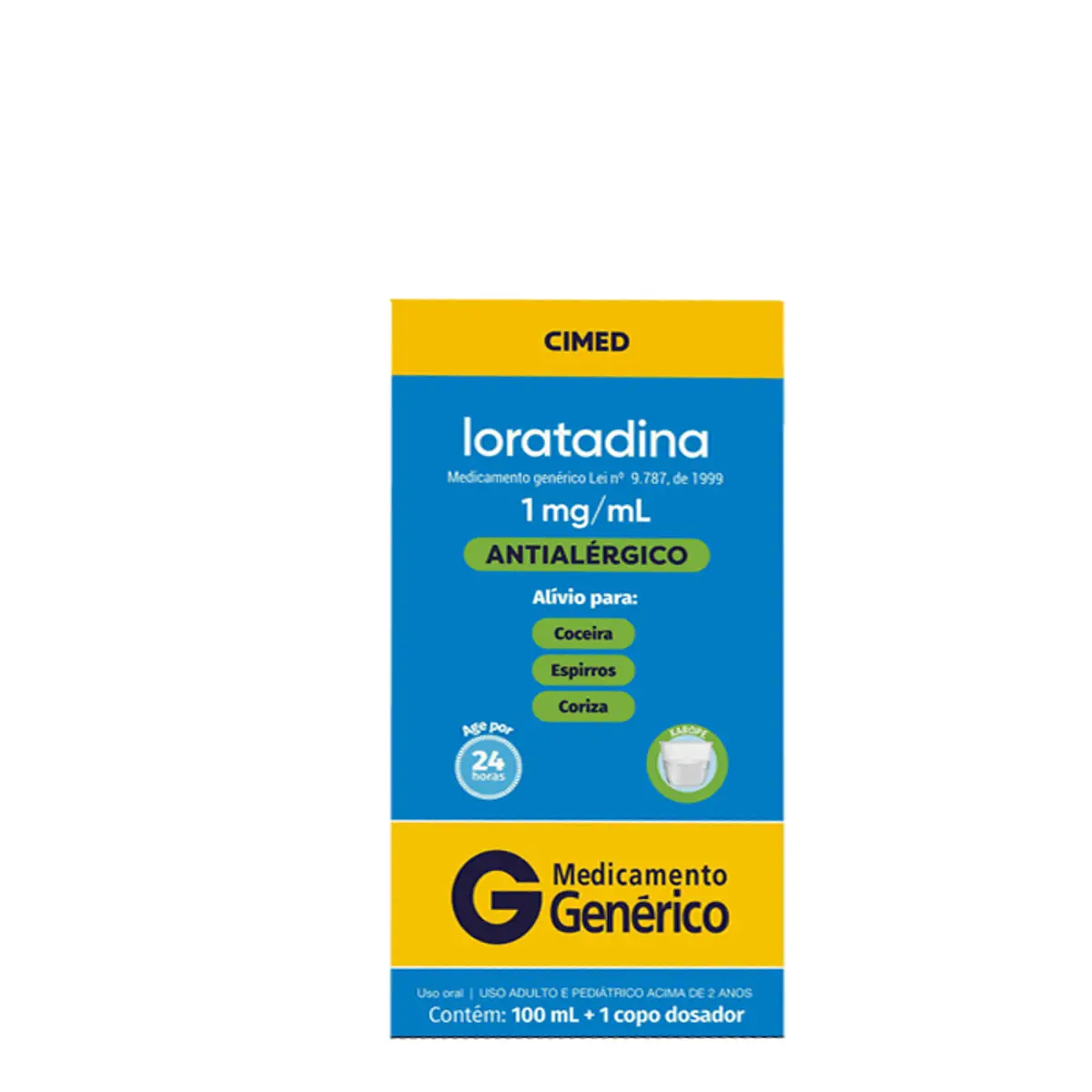 LORATADINA 1MG/ML CIMED XAROPE FRASCO COM 100ML