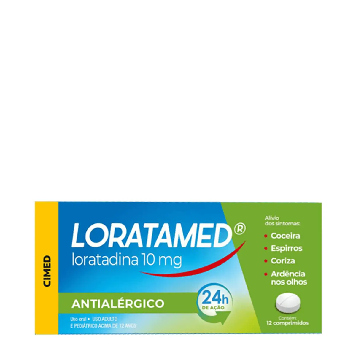 LORATAMED 10MG CIMED CAIXA COM 12 COMPRIMIDOS