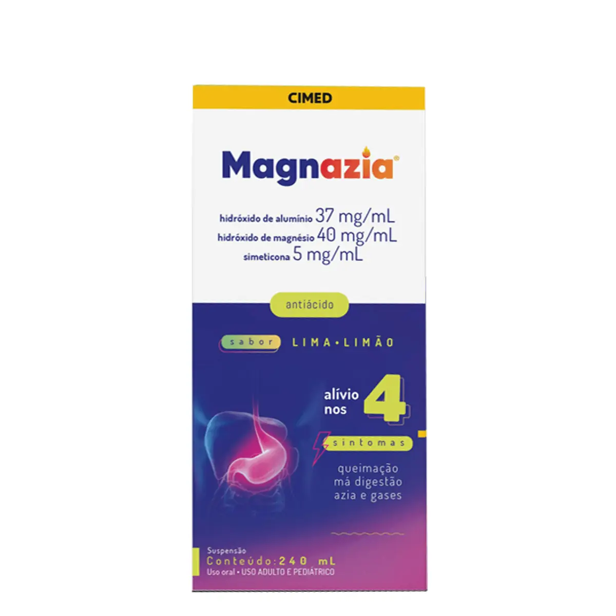 MAGNAZIA 37MG/ML+40MG/ML+5MG/ML SUSPENSAO ORAL FRASCO COM 240ML