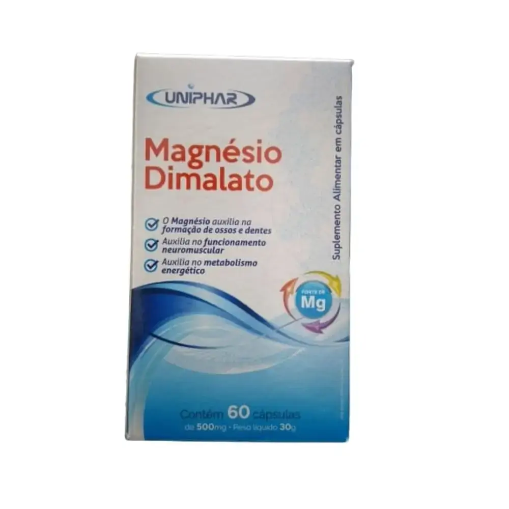 MAGNESIO DIMALATO 500MG COM 60 CAPSULAS