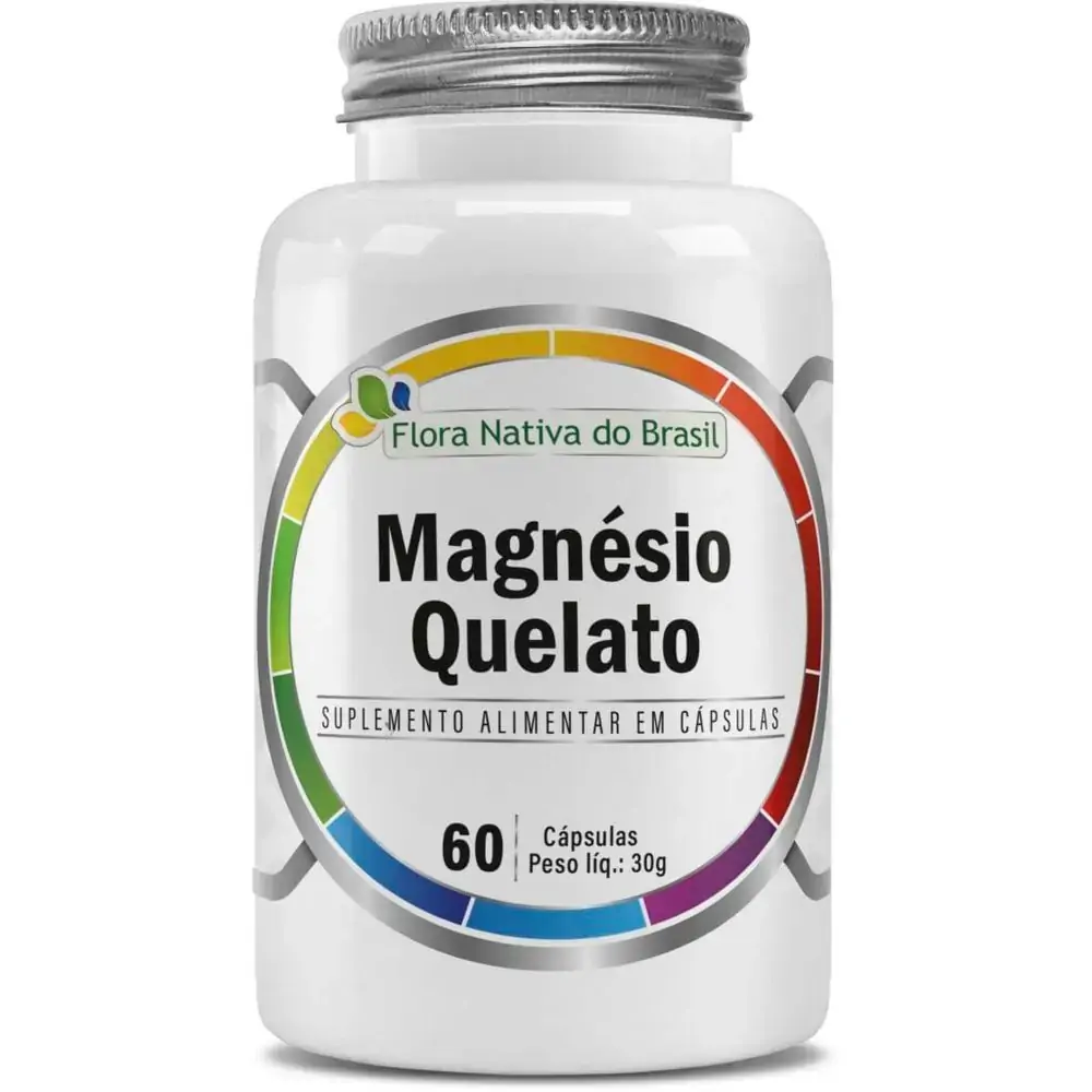 MAGNESIO QUELATO 500MG FLORA NATIVA COM 60 CAPSULAS