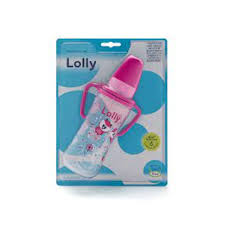 MAMADEIRA LOLLY ZOO COM ALCA 250ML REDONDA ROSA