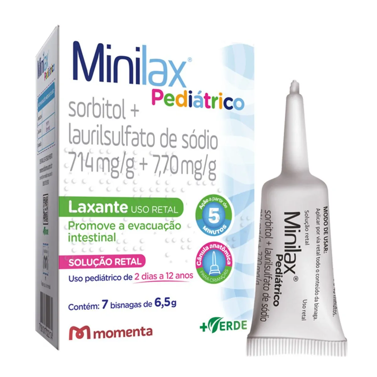 MINILAX PEDIATRICO 714,0MG+7,70MG/G SOLUCAO RETAL 7 BISNAGAS DE 6,5G