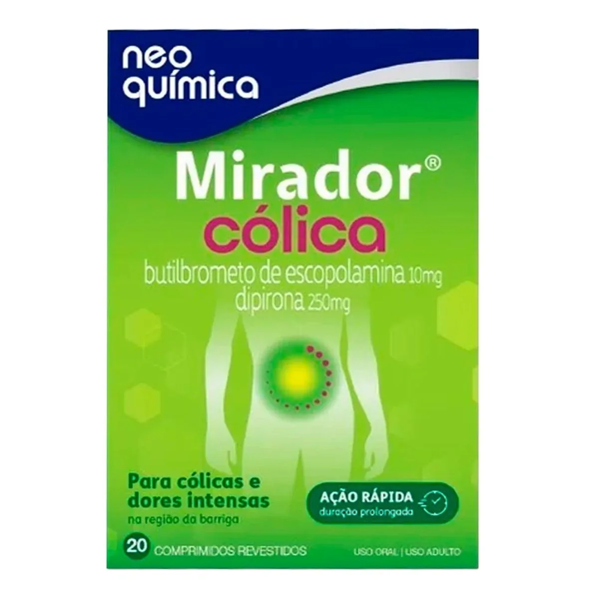 Thumbnail de MIRADOR COLICA 10,0MG+250,0MG CAIXA COM 20 COMPRIMIDOS REVESTIDOS