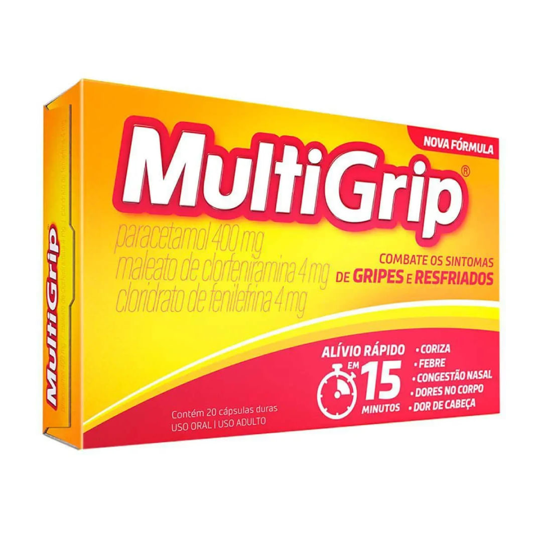 MULTIGRIP 400MG+4MG+4MG CAIXA COM 20 CAPSULAS