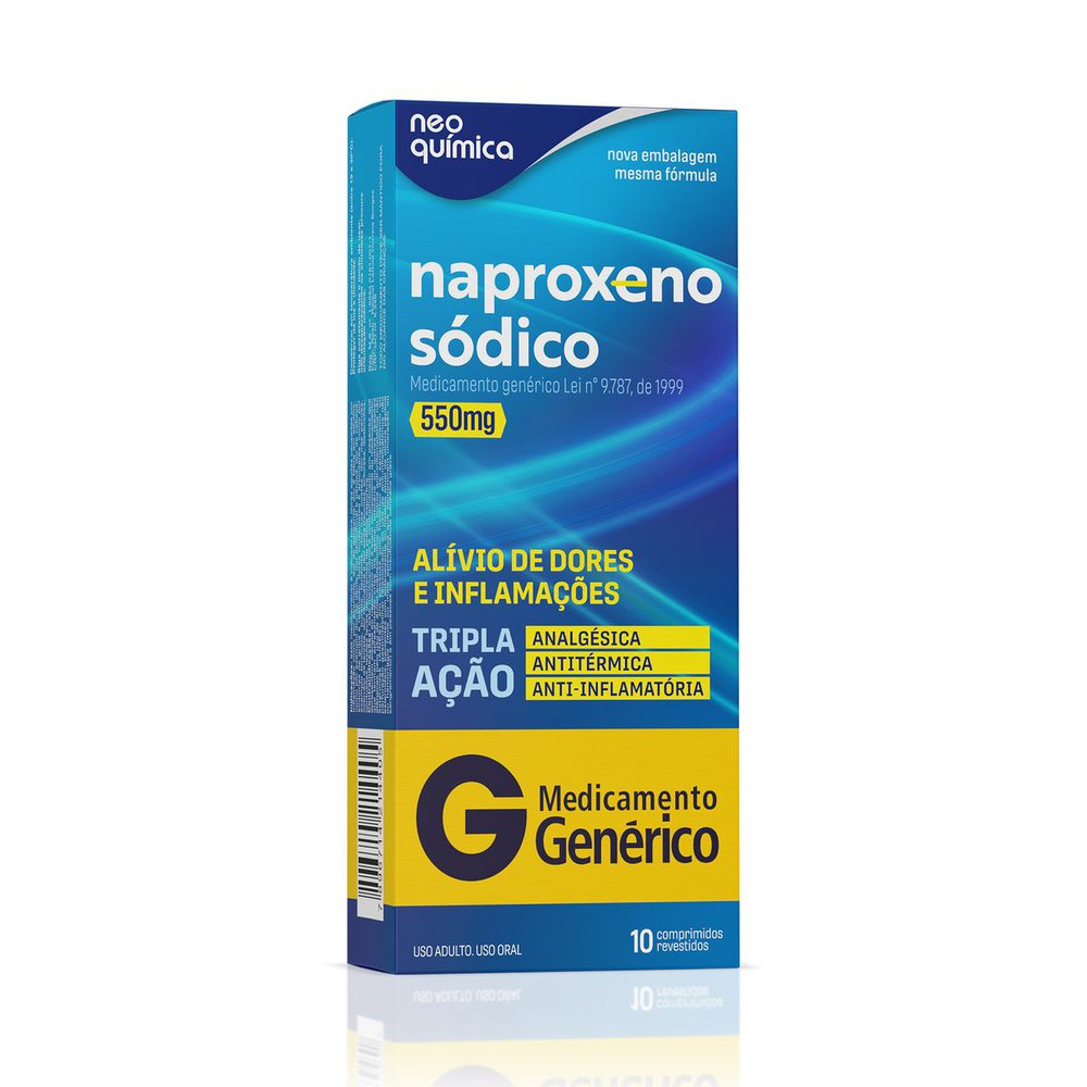NAPROXENO 550MG NEO QUIMICA CAIXA COM 10 COMPRIMIDOS REVESTIDOS
