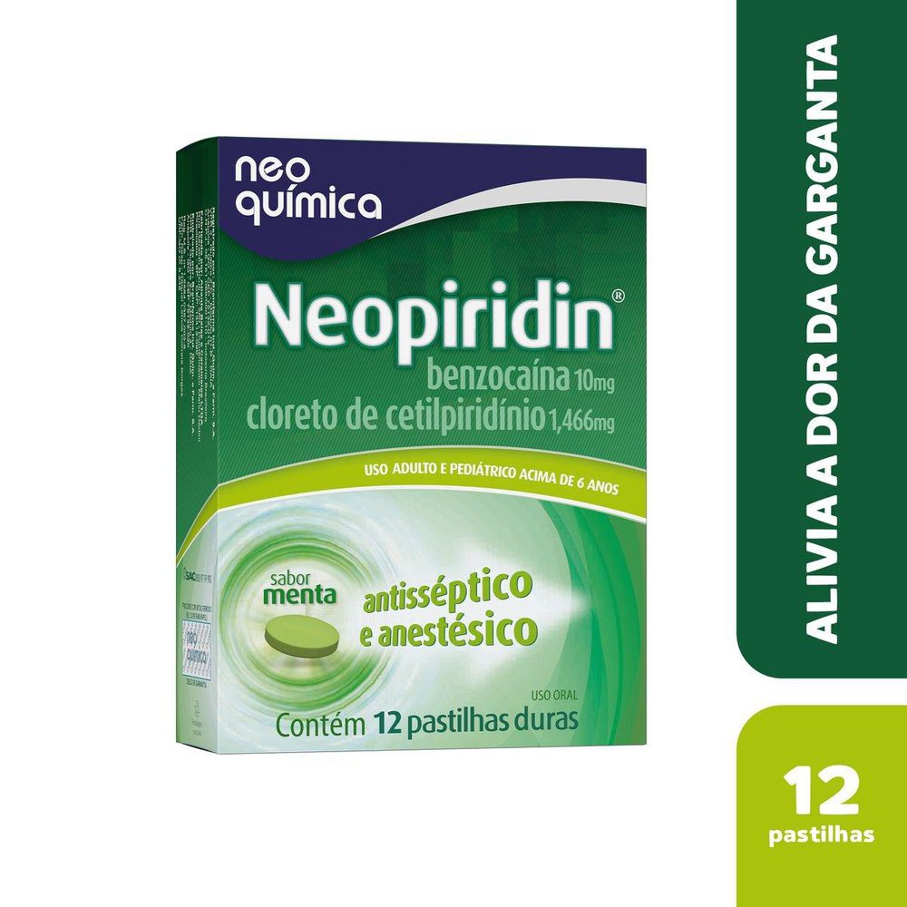 NEOPIRIDIN 1,466MG+10MG NEO QUIMICA CAIXA COM 12 PASTILHAS