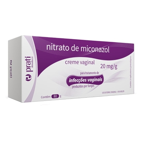 NITRATO DE MICONAZOL PRATI DONADUZZI CREME VAGINAL 80G COM 14 APLICADORES