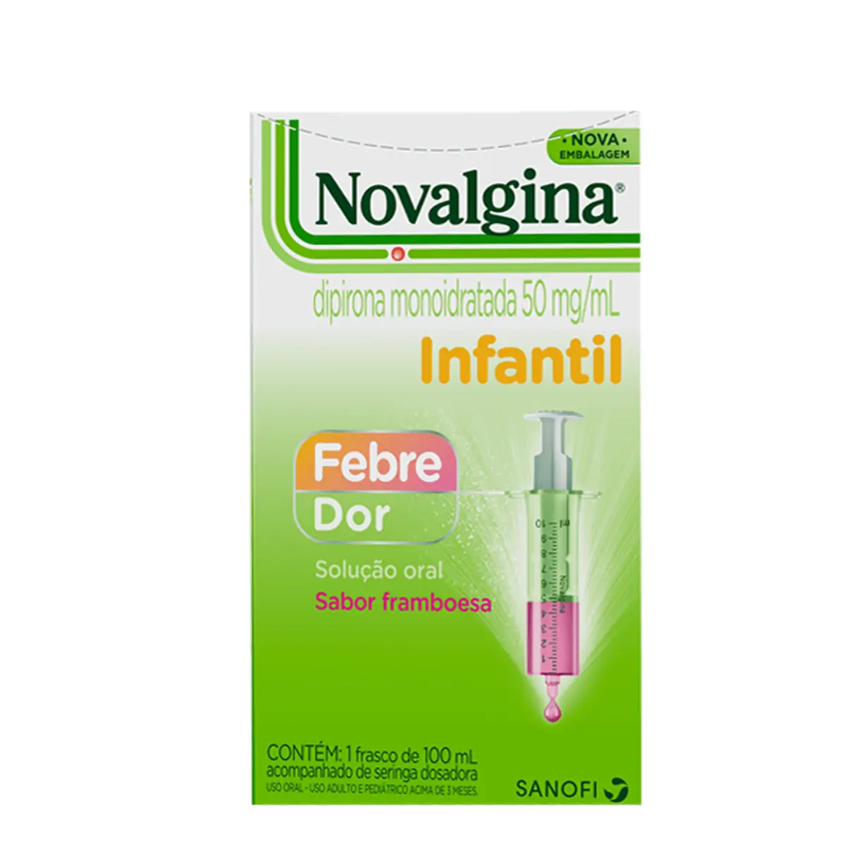 NOVALGINA 50MG/ML SOLUCAO ORAL FRASCO COM 100ML E SERINGA DOSADORA