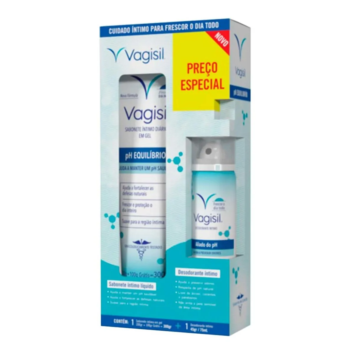 PACK VAGISIL SABONETE LIQUIDO 300G + DESODORANTE INTIMO 75ML