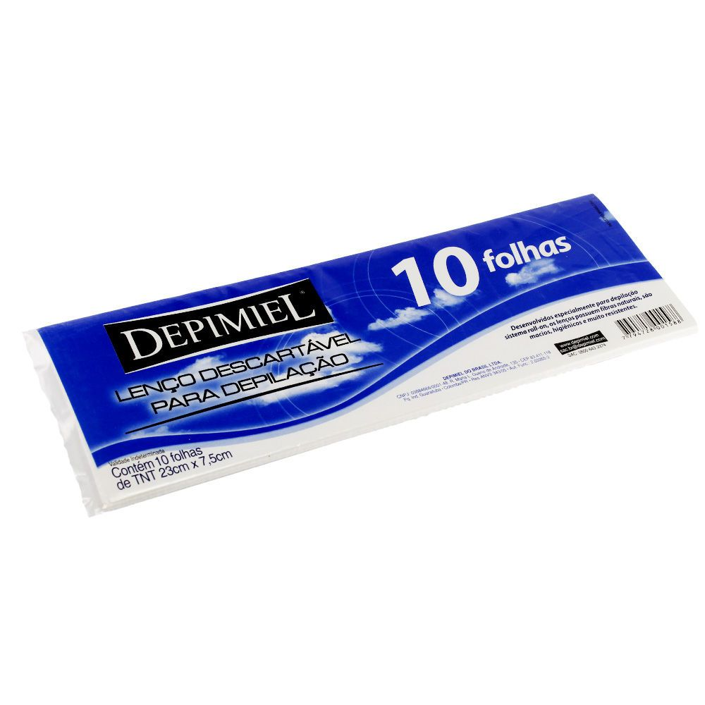 PAPEL PARA DEPILACAO DEPIMIEL TNT COM 10 FOLHAS