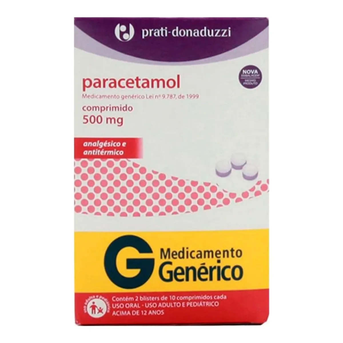 Thumbnail de PARACETAMOL 500MG PRATI DONADUZZI COM 20 CAPSULAS