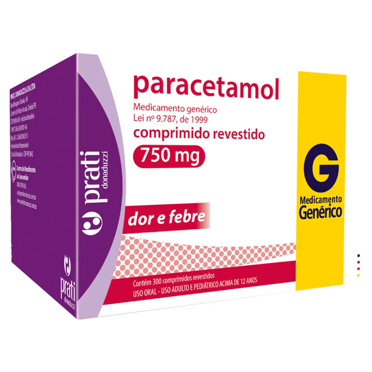 Thumbnail de PARACETAMOL 750MG PRATI DONADUZZI CARTELA COM 10 COMPRIMIDOS
