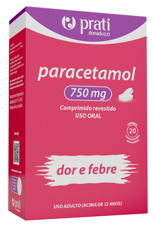 Thumbnail de PARACETAMOL 750MG PRATI DONADUZZI COM 20 COMPRIMIDOS REVESTIDOS