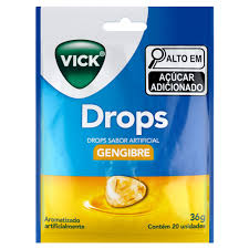 PASTILHAS VICK DROPS GENGIBRE P&G COM 20 UNIDADES