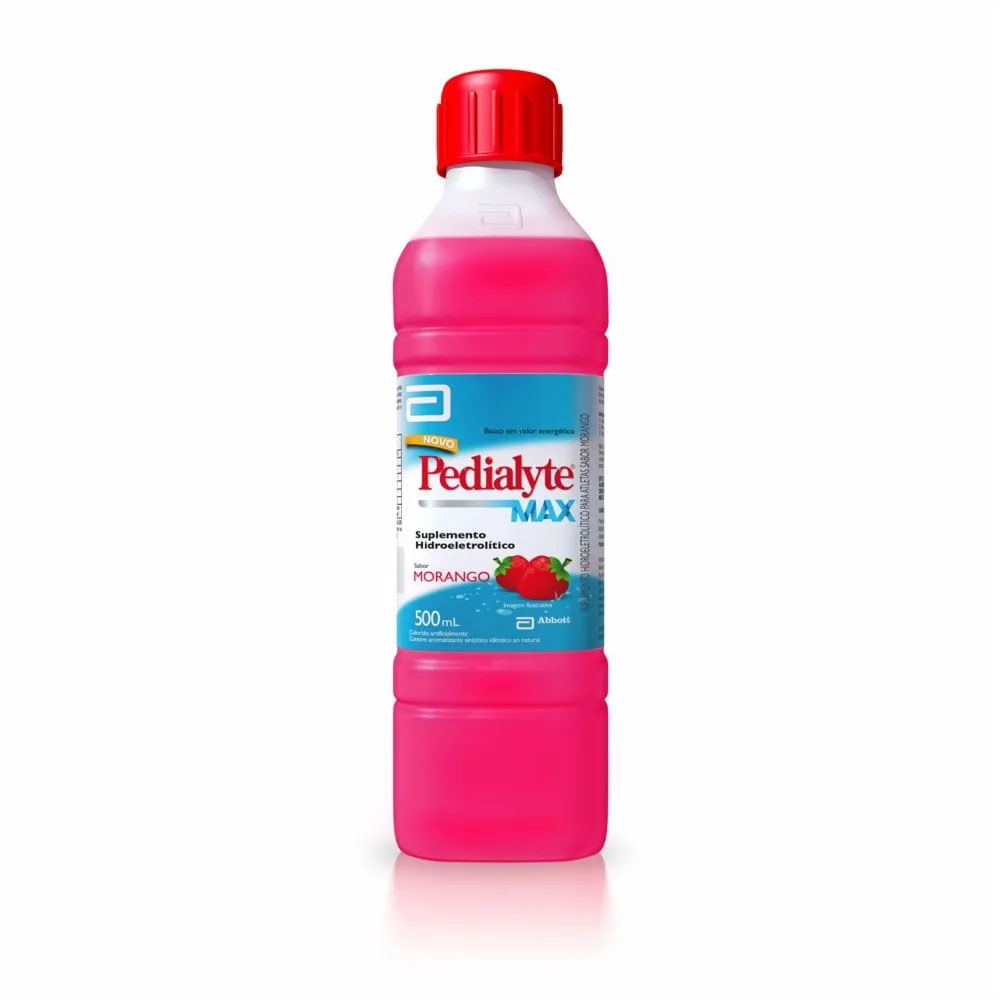 PEDIALYTE MAX SOLUCAO ORAL SABOR MORANGO 500ML