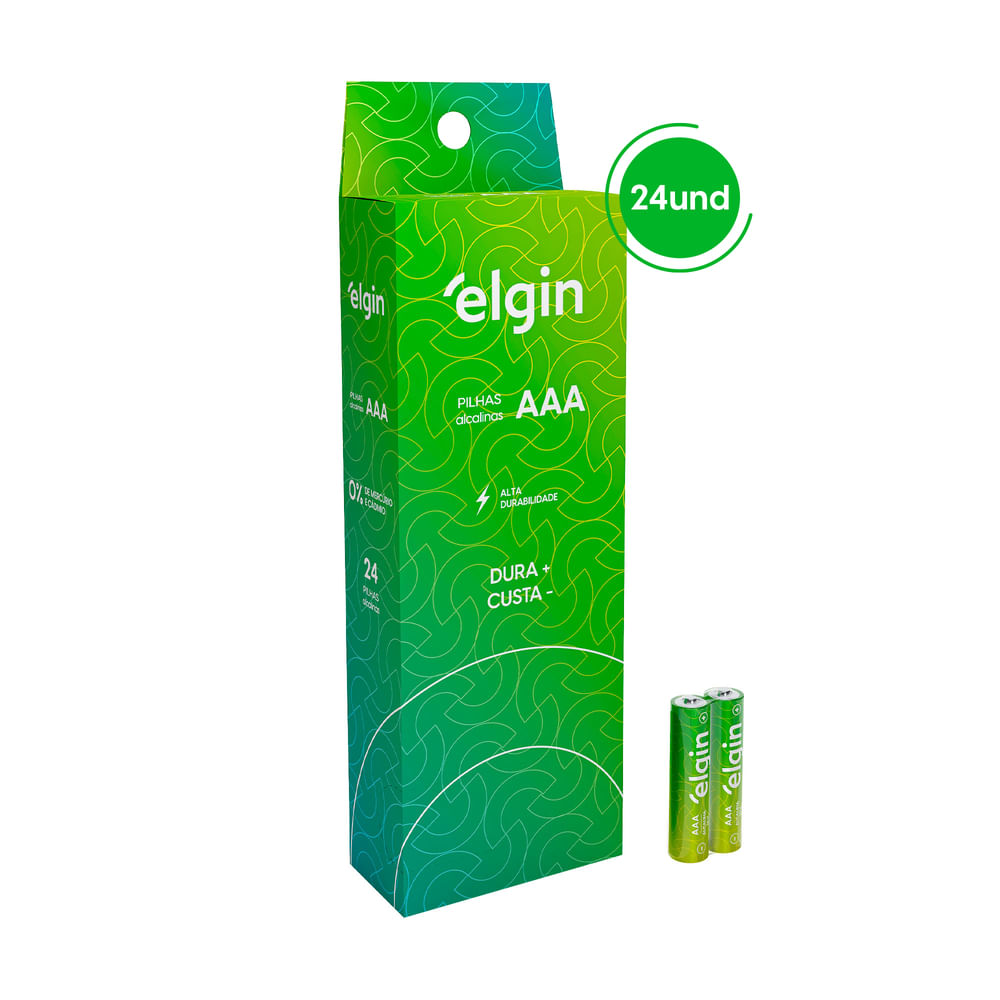 PILHA ALCALINA ELGIN TUBO AAA COM 2 UNIDADES